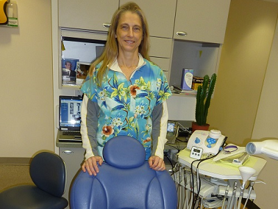 Liz - Dental Hygienist in her treatment room